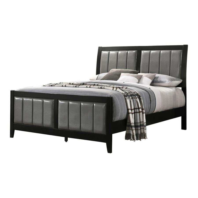 Carlton - Black & Grey - Full Panel Bed - Ornate Home