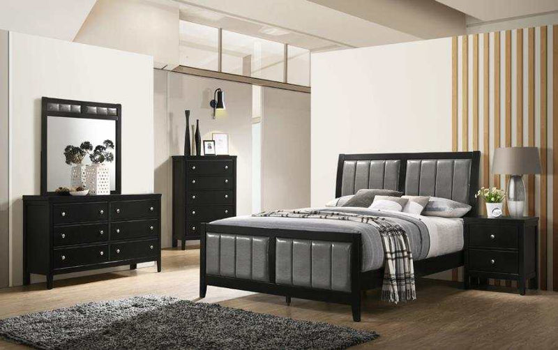 Carlton - Black & Grey - Full Panel Bed - Ornate Home