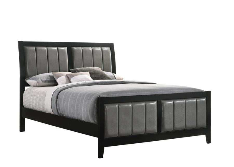 Carlton - Black & Grey - Full Panel Bed - Ornate Home