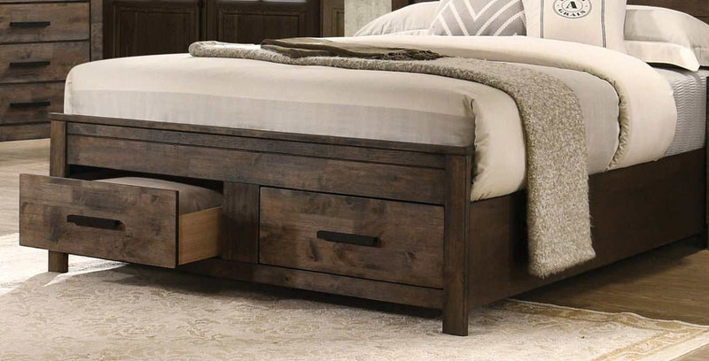 Woodmont - Rustic Golden Brown - Queen Bed w/ Storage - Ornate Home