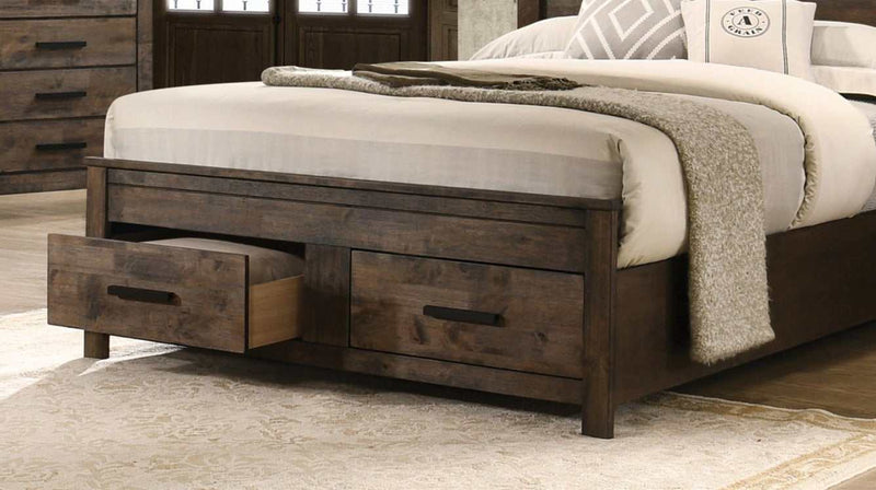 Woodmont - Rustic Golden Brown - Eastern King Bed w/ Storage - Ornate Home