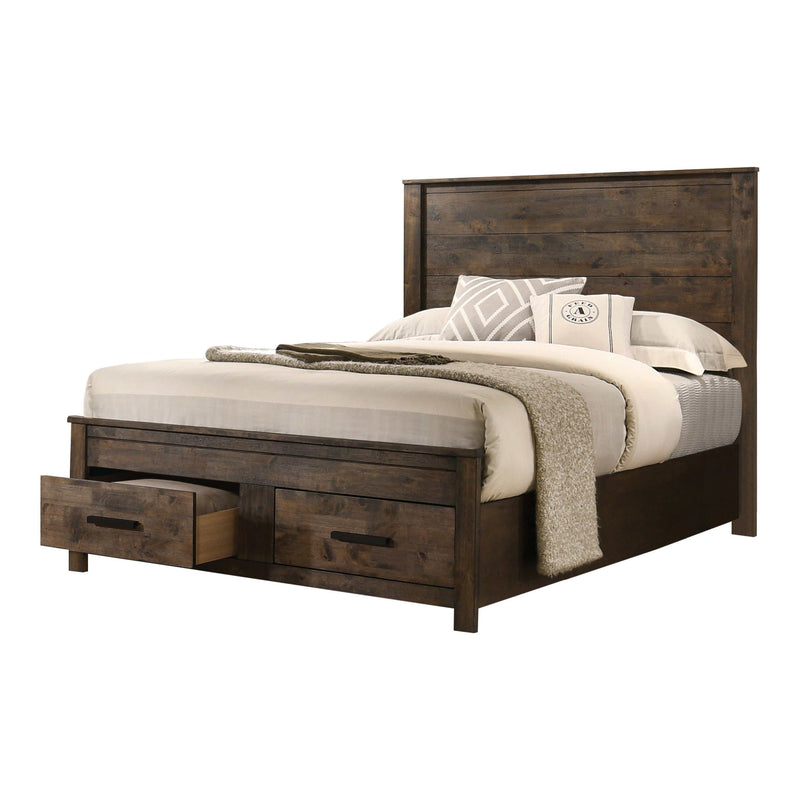 Woodmont - Rustic Golden Brown - Eastern King Bed w/ Storage - Ornate Home