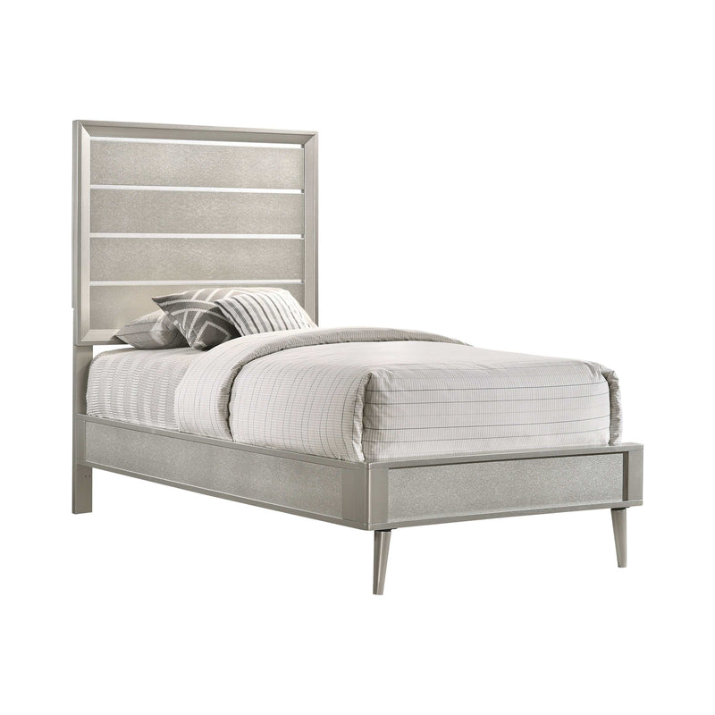 Ramon - Metallic Sterling - Twin Panel Bed - Ornate Home