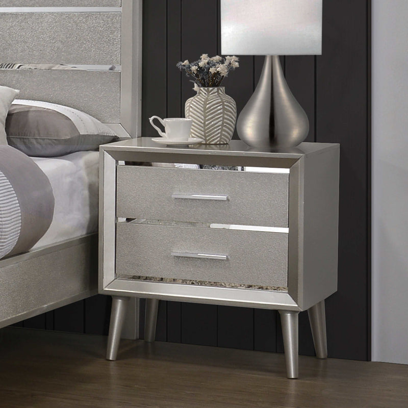 Ramon - Metallic Sterling - Nightstand - Ornate Home