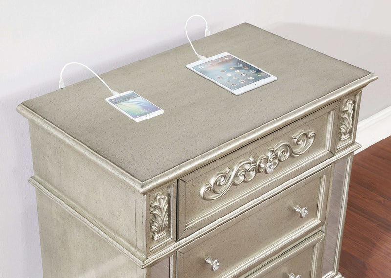 Heidi - Metallic Platinum - Nightstand - Ornate Home