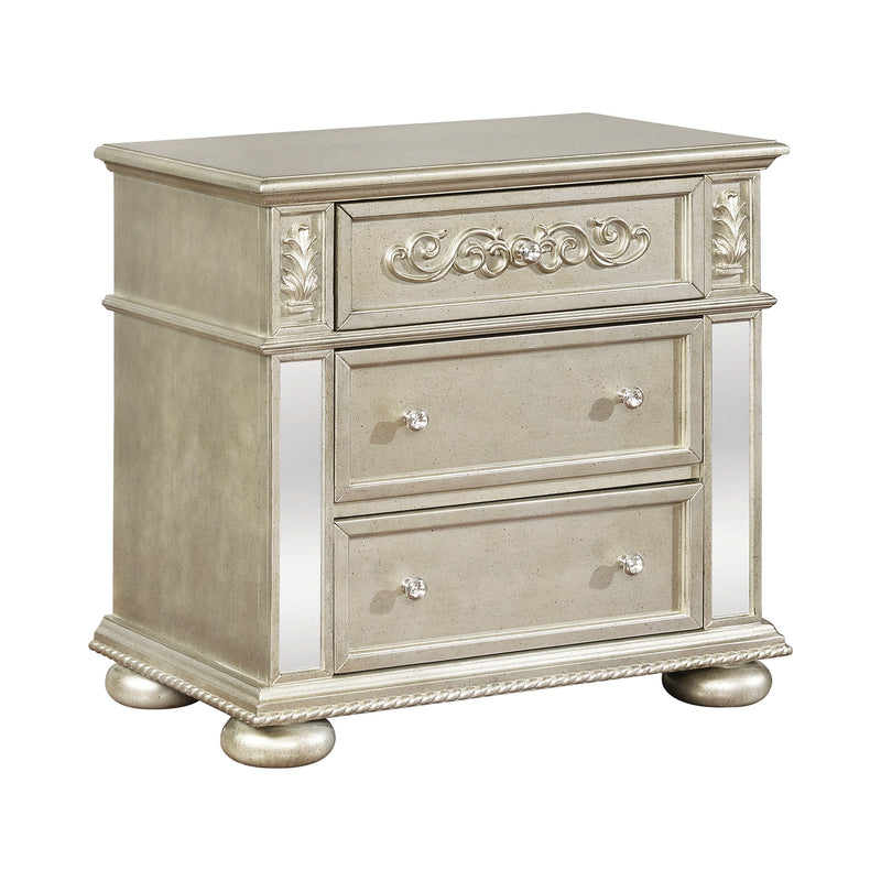 Heidi - Metallic Platinum - Nightstand - Ornate Home