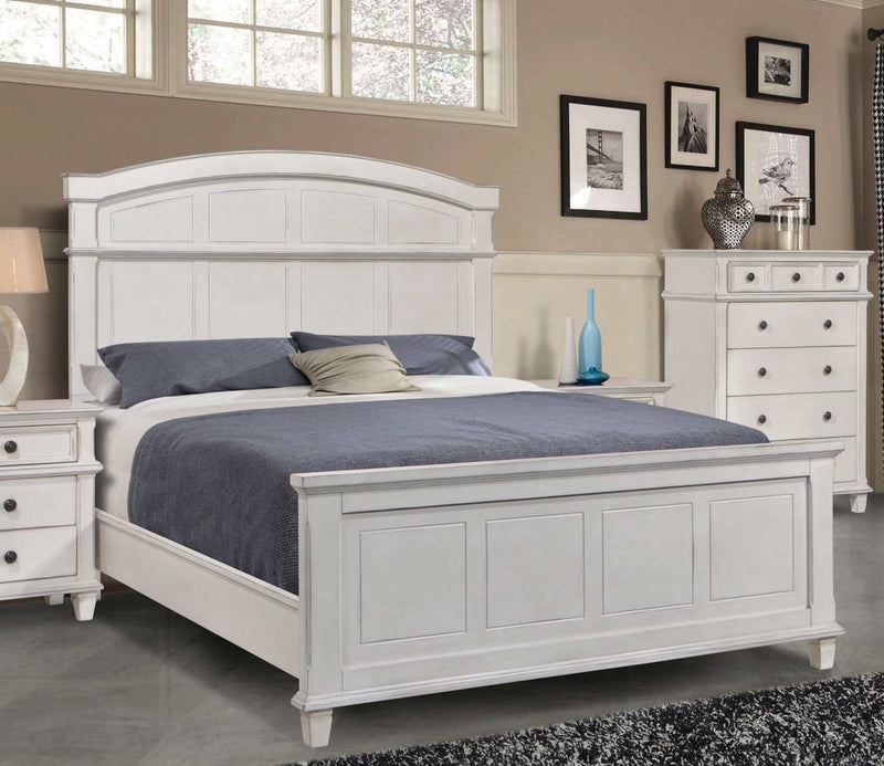 Carolina - Antique White - Queen Panel Bed - Ornate Home