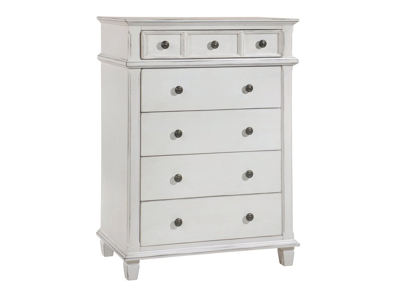 Carolina - Antique White - 5-Drawer Chest - Ornate Home