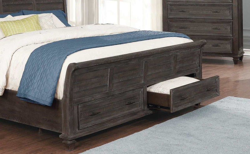 Atascadero - Weathered Carbon - Eastern King Bed w/ Storage - Ornate Home