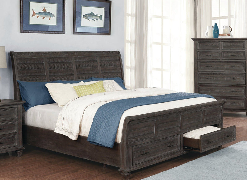 Atascadero - Weathered Carbon - Eastern King Bed w/ Storage - Ornate Home