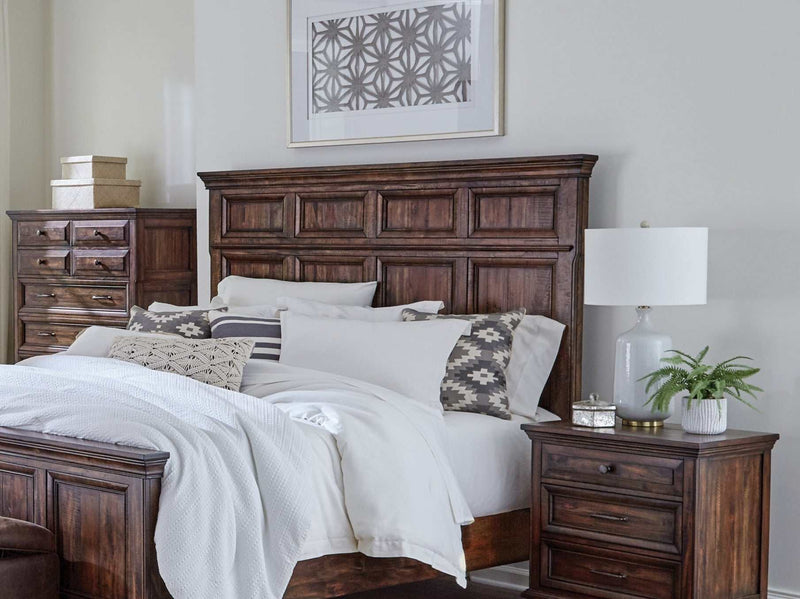 Avenue - Weathered Burnished Brown - Eastern King Panel Bed - Ornate Home