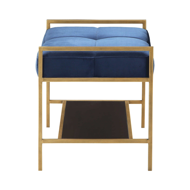 Clay - Navy Blue & Gold - Stool - Ornate Home