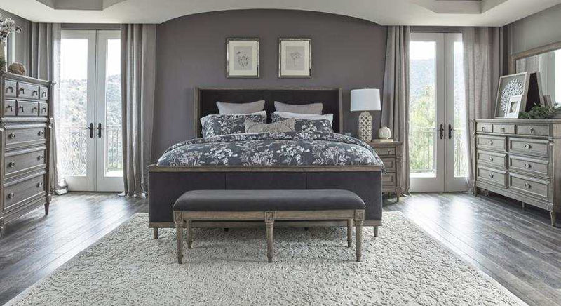 Alderwood - Charcoal - Eastern King Panel Bed - Ornate Home