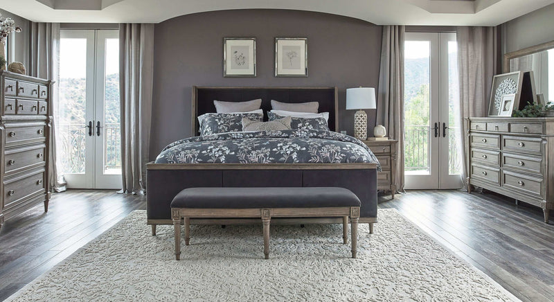 Alderwood - Charcoal Grey - California King Panel Bed - Ornate Home