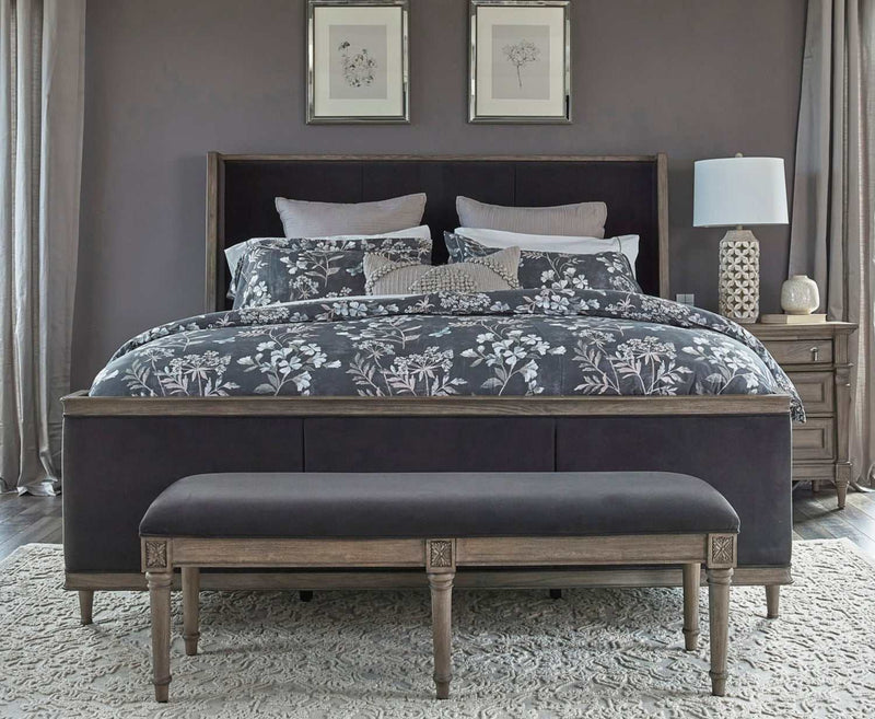 Alderwood - Charcoal Grey - Queen Panel Bed - Ornate Home