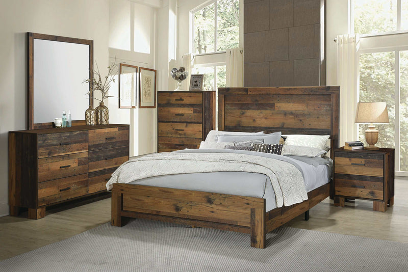 Sidney - Rustic Pine - Queen Panel Bed - Ornate Home