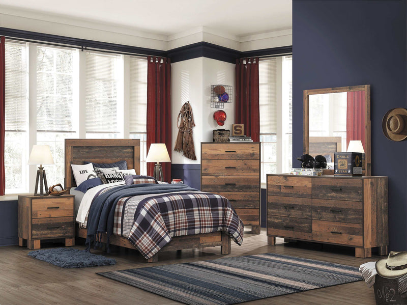 Sidney - Rustic Pine - Twin Panel Bed - Ornate Home