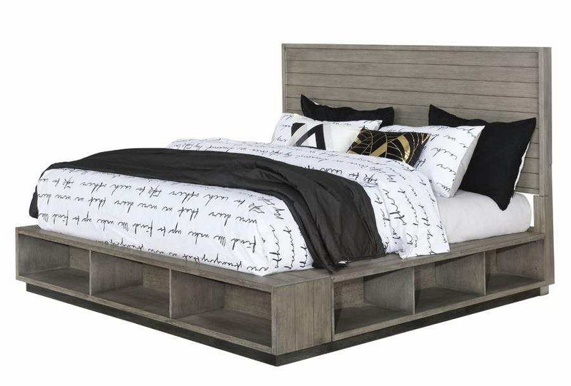 Derbyshire - Grey Oak - Eastern King Storage Bed - Ornate Home