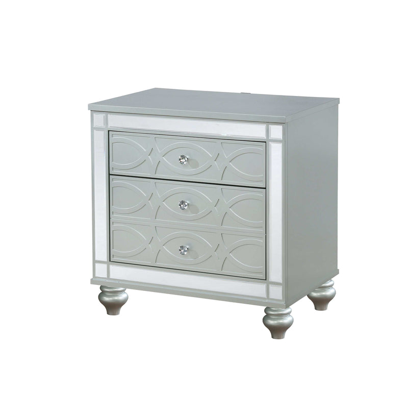 Gunnison - Silver Metallic - Nightstand - Ornate Home