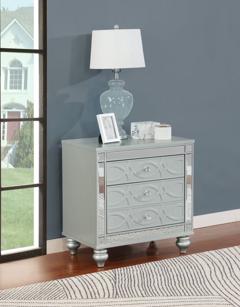 Gunnison - Silver Metallic - Nightstand - Ornate Home