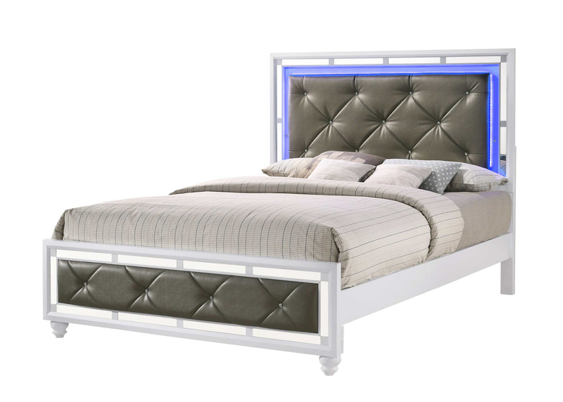 Whitaker - White - Eastern King Bed w/ LED Lighting - Ornate Home