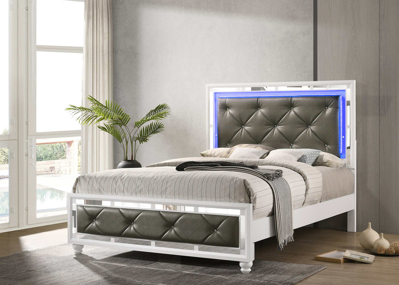 Whitaker - White - Eastern King Bed w/ LED Lighting - Ornate Home