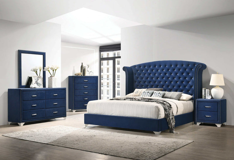 Melody - Pacific Blue - 5pc Eastern King Bedroom Set - Ornate Home