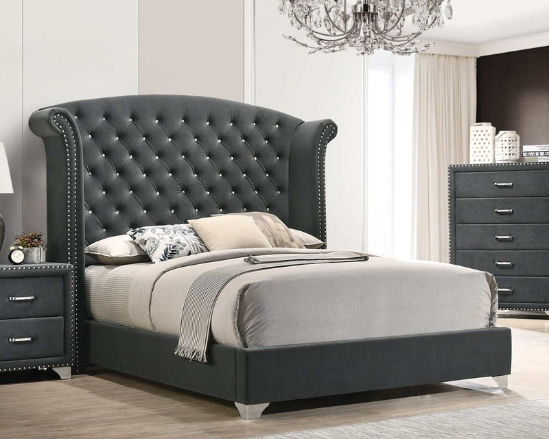 Melody - Grey - California King Bed - Ornate Home