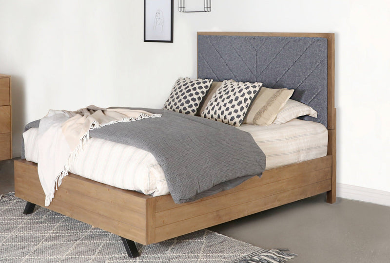 Taylor Light Honey Brown & Grey Queen Panel Bed