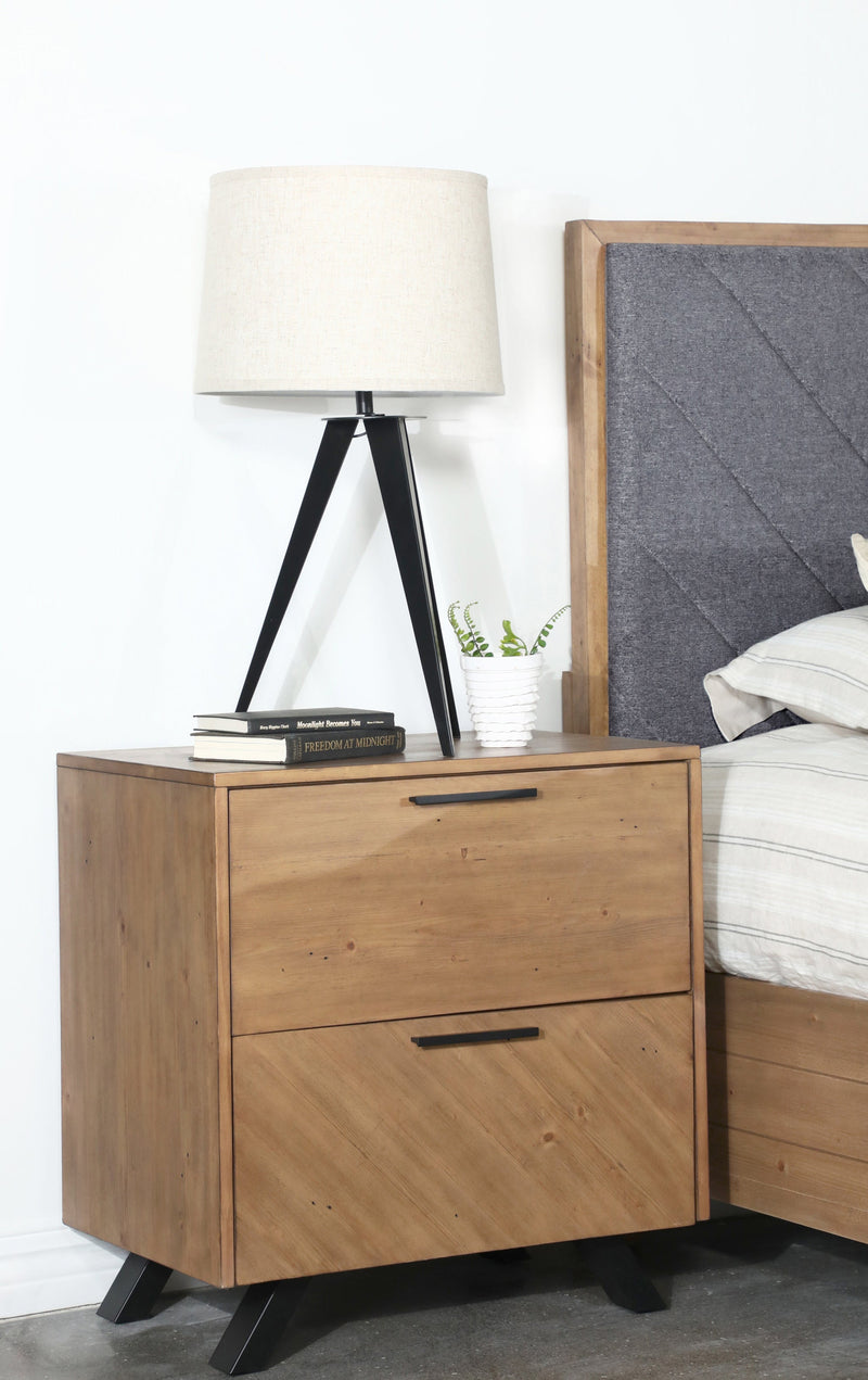 Taylor Light Honey Brown Nightstand w/ Dual USB Ports