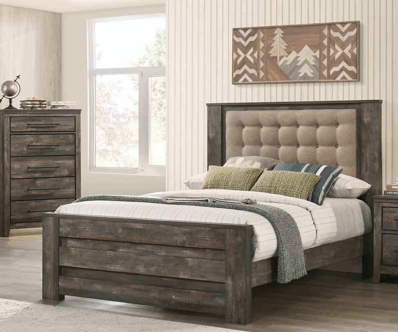 Ridgedale - Latte & Weathered Dark Brown - Queen Bed - Ornate Home