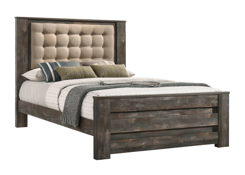 Ridgedale - Latte & Weathered Dark Brown - 5pc Queen Bedroom Set - Ornate Home