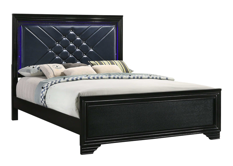 Penelope - Midnight Star & Black - 5pc Eastern King Bedroom Set - Ornate Home