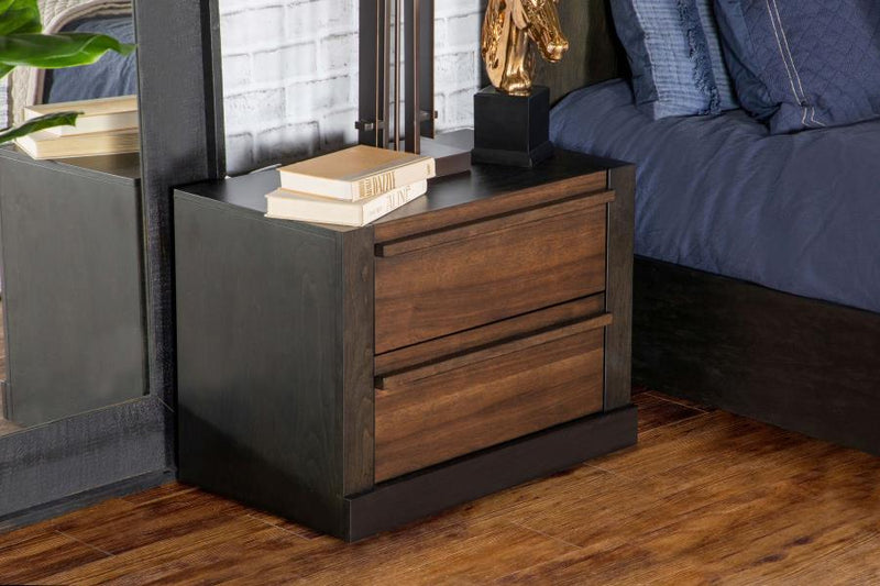 Azalia Black & Walnut Nightstand