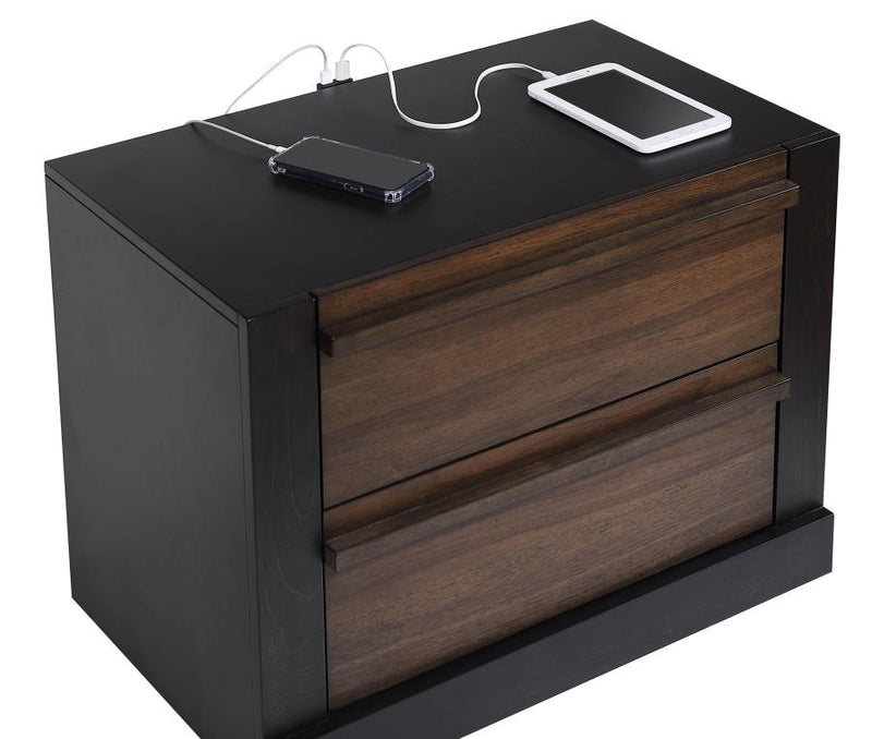 Azalia Black & Walnut Nightstand