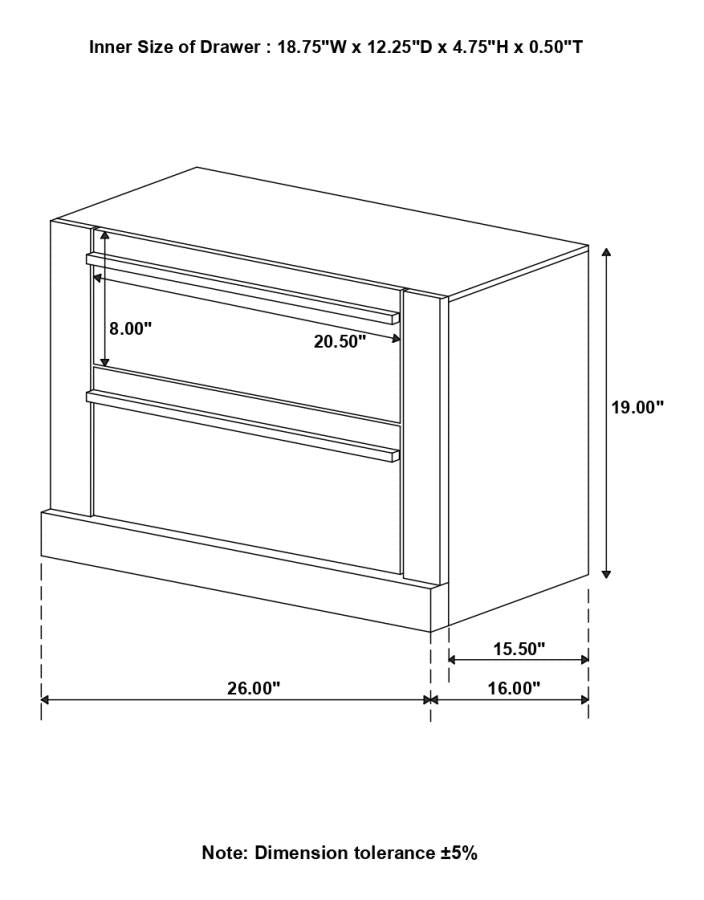 Azalia Black & Walnut Nightstand