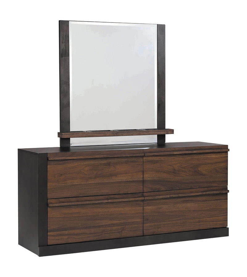 Azalia  Black & Walnut Mirror w/ Jewelry Tray