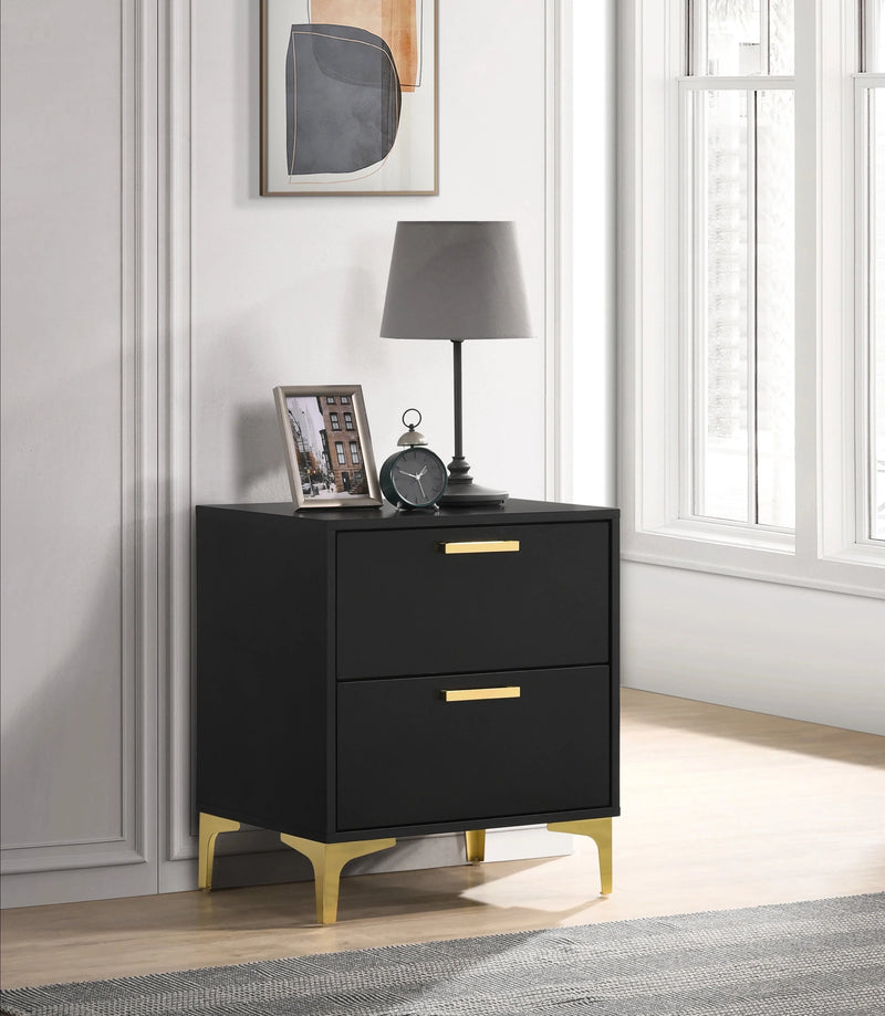 Kendall Black & Gold Nightstand