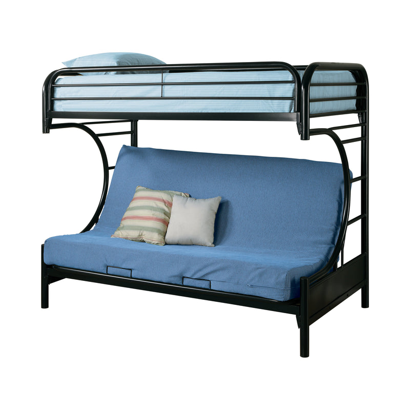 Montgomery Glossy Black Twin Over Futon Bunk Bed