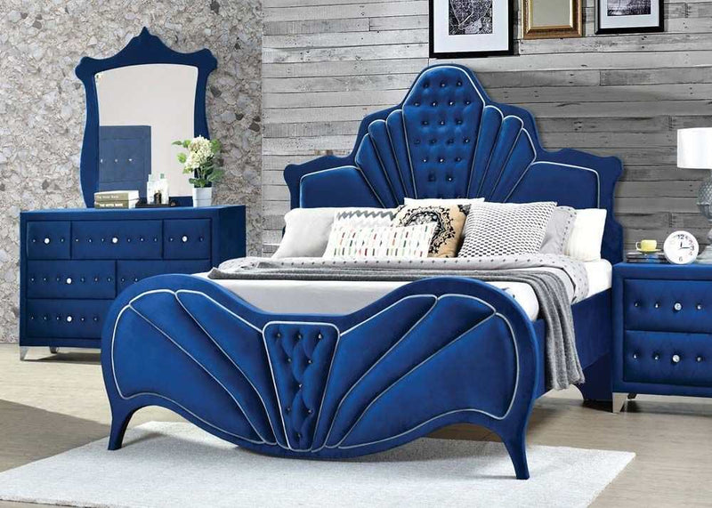 Dante - Blue Velvet - Nightstand - Ornate Home