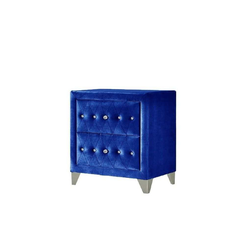 Dante - Blue Velvet - Nightstand - Ornate Home