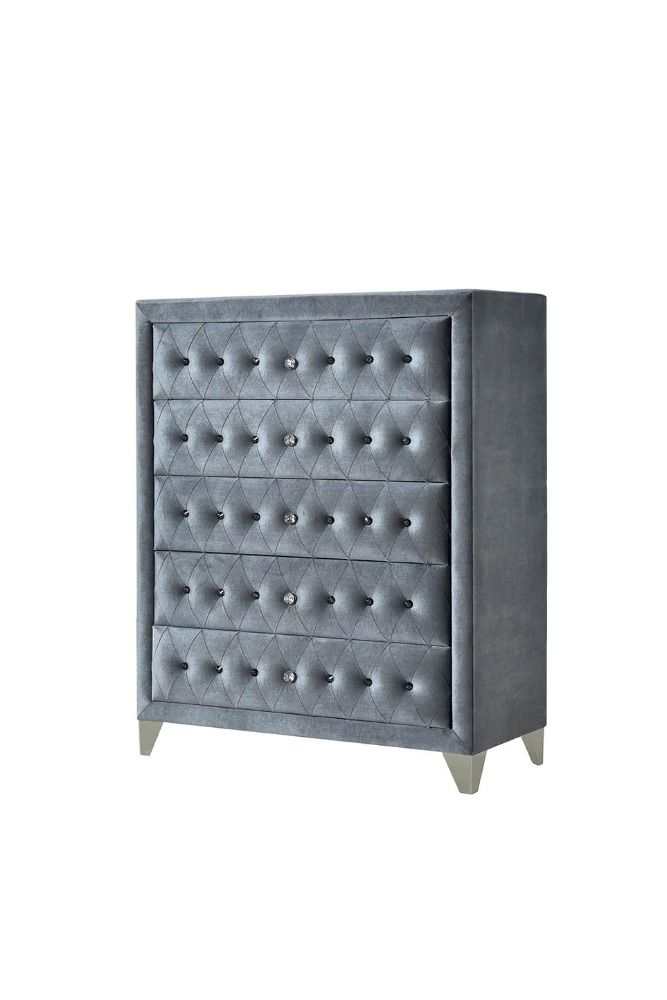 Dante - Gray Velvet - Chest - Ornate Home