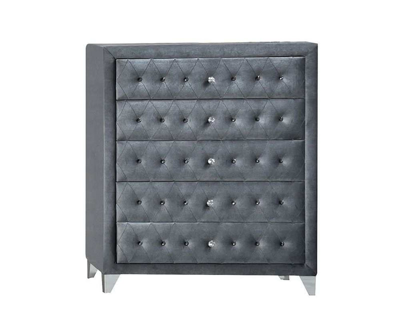 Dante - Gray Velvet - Chest - Ornate Home