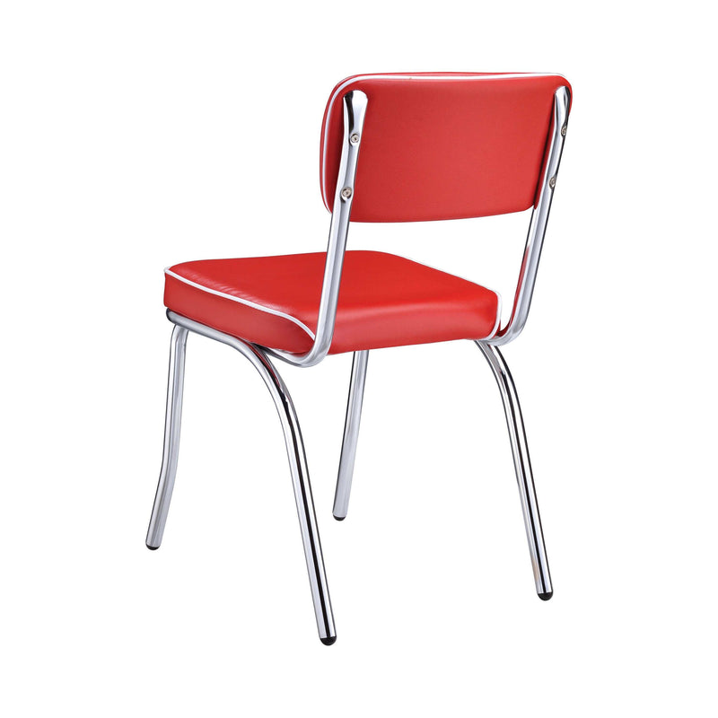 Retro - Red & Chrome - Side Chairs  (Set Of 2) - Ornate Home