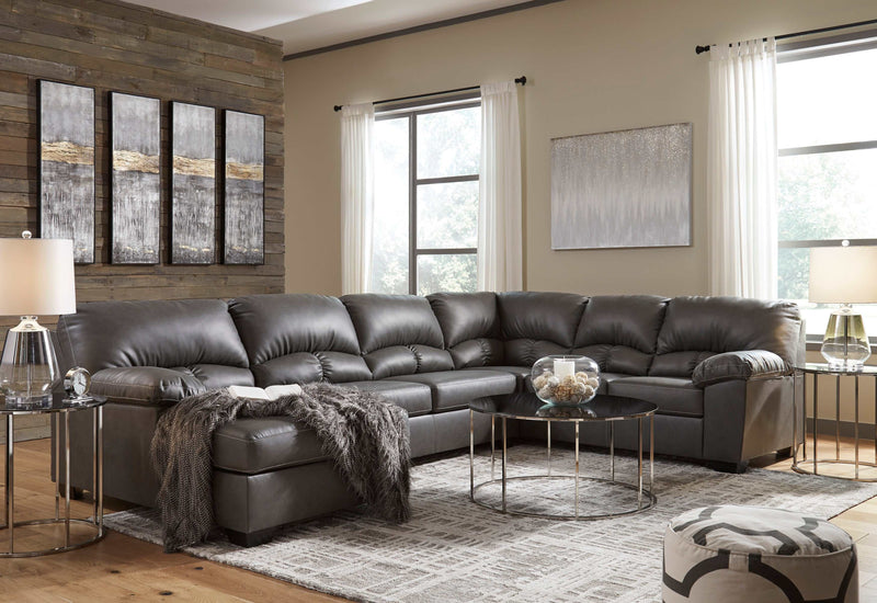 Aberton - Gray - 3pc LAF Sectional - Ornate Home