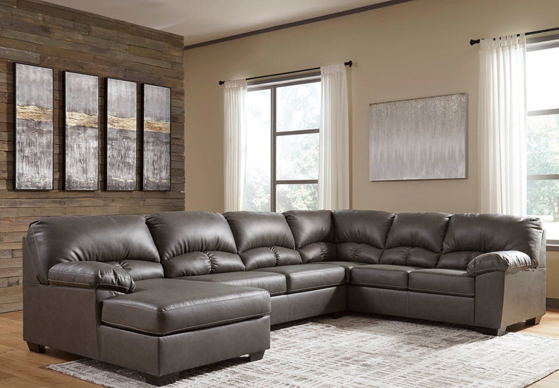 Aberton - Gray - 3pc LAF Sectional - Ornate Home