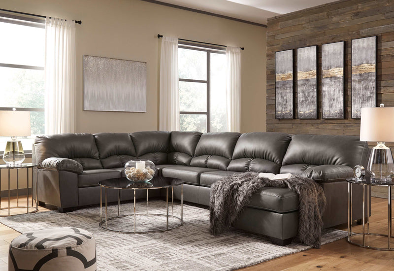 Aberton - Gray - 3pc RAF Sectional - Ornate Home