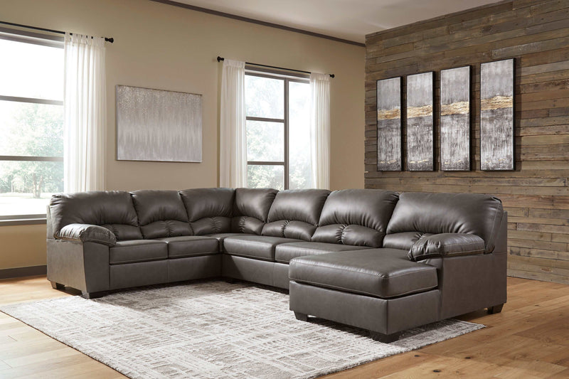 Aberton - Gray - 3pc RAF Sectional - Ornate Home