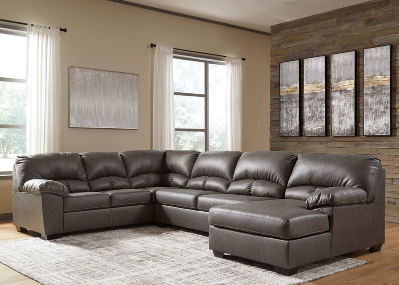 Aberton - Gray - 3pc RAF Sectional - Ornate Home