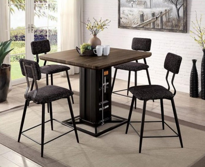 Dicarda Black & Dark Oak Counter Ht. Chair (Set of 2)